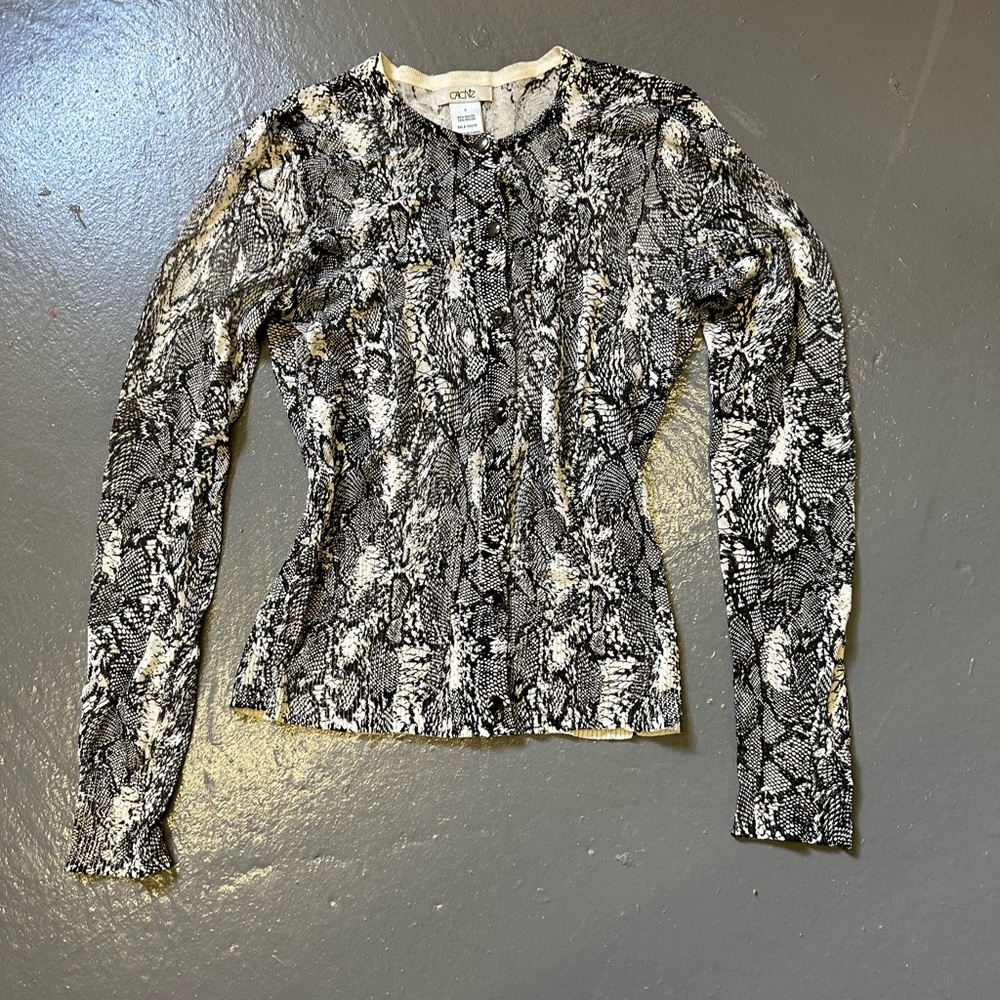 Cache Snake Skin Pattern Cardigan - image 1